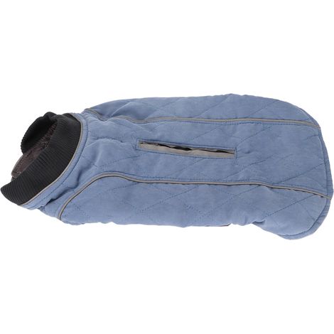 Gilet d'hiver pour chien rétro épais et chaud, réfléchissant, idéal pour l'automne et l'hiver, bleu, taille XXL. (1/5)