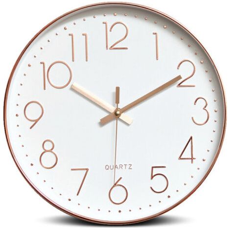 Horloge murale silencieuse 30 cm – Cadran en verre – Mouvement à quartz – Affichage analogique – Design moderne et classique (1/4)