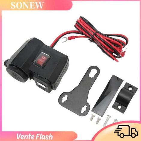 Chargeur USB Moto - 12 V - Voltmètre Intégré - Étanche IP65 - Sortie 4,2 A - Pour Téléphone GPS Réfrigérateur Voiture - 1 Pièce (1/5)