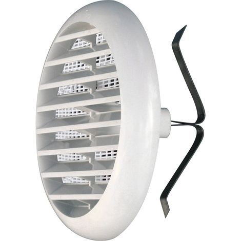 La Ventilazione TUR100B - Griglia di Ventilazione Rotonda, Plastica, Per fori da diametro 40 a 80 mm, Bianco, griglia 106 mm