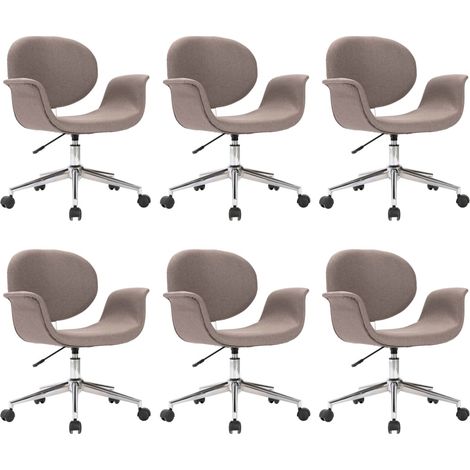 Maison Exclusive - Drehbare Esszimmerstühle 6 Stk. Taupe Stoff