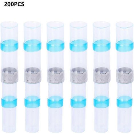 200Pcs BST-2 Manchon Thermorétractable Connecteur Fil Cuivre Étamé pour Électricité (1/3)