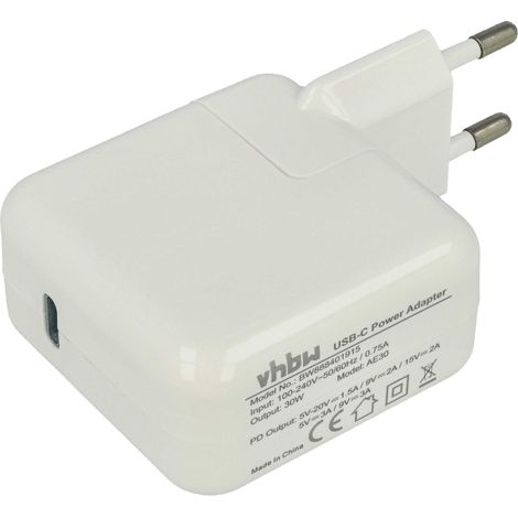 vhbw Netzteil / Ladegerät kompatibel mit Samsung Galaxy Tab S8 Elektrogeräte - USB-C Netzadapter 5 - 20V 30W (1/5)