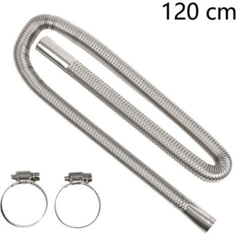Tuyau d'échappement de 120 cm pour groupe électrogène, tuyau d'échappement en acier inoxydable, chauffage d'appoint.- (1/2)