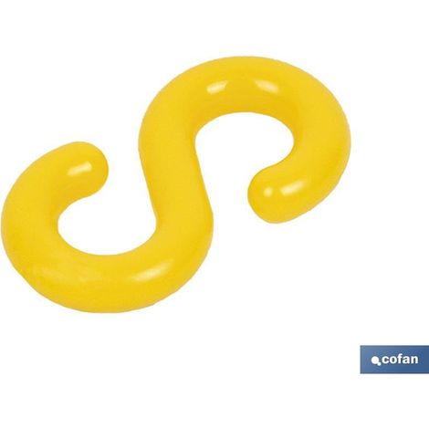 Catena in plastica con gancio a S, 8 mm, gialla