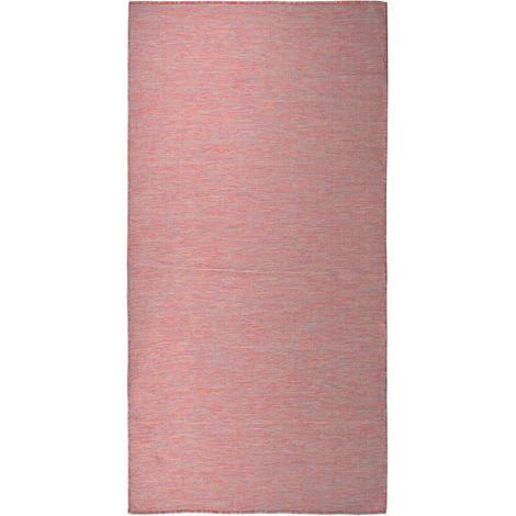 vidaXL Alfombra de exterior de tejido plano rojo 100x200 cm (1/5)