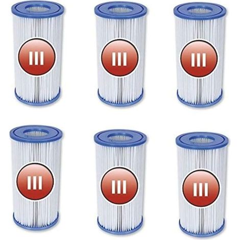 Pour cartouches filtrantes de piscine Bestway 58012 taille III - 6 pièces (1/4)
