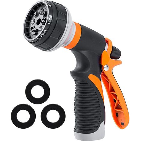 Pistolet arrosage tuyau jardin 8 modes jet haute pression laveur voiture pulvérisateur main jet plat rinçage brouillard pour lavage vélo nettoyage sol clôture terrasse arrosage fleurs douche animal ir