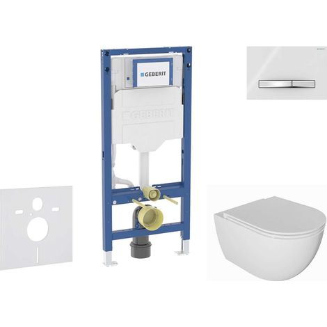Geberit Duofix - Set de bâti-support, cuvette Oudee et abattant softclose, plaque de déclenchement Sigma50, chrome/blanc alpin SANI11CA3134B (1/5)