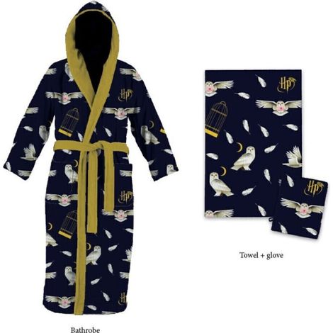 Set Peignoir + Serviette + Gant - Hedwige la chouette Harry Potter (1/2)