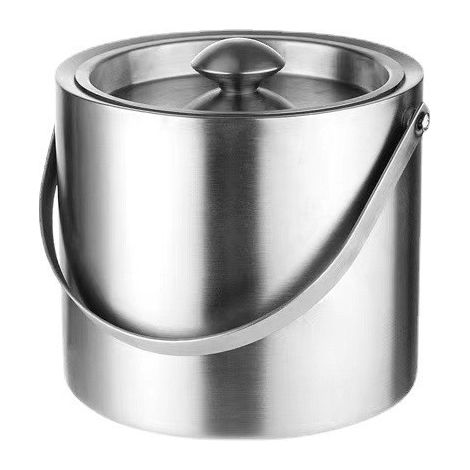 2L seau a glacon Isotherme Double paroi Seau à glaçons Incluse Pince à glaçons, Pelle et Couvercle, seau a champagne seau a glace pour apéritifs Boisson Cocktails Bouteille Bar Anniversaires Fêtes