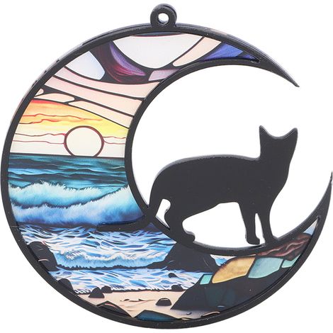 Gedenk-Sonnenfänger für Katzen, Buntglasfenster, farbenfroh, UV-bedruckt, Acryl-Hängeornamente zum Gedenken an verstorbene Katzen, Typ TYU401 (1/5)