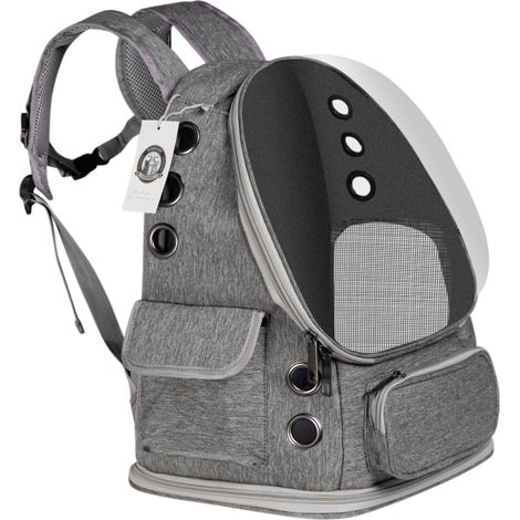 Mochila transportadora para gatos y perros Furrever Friends City Grey (1/5)