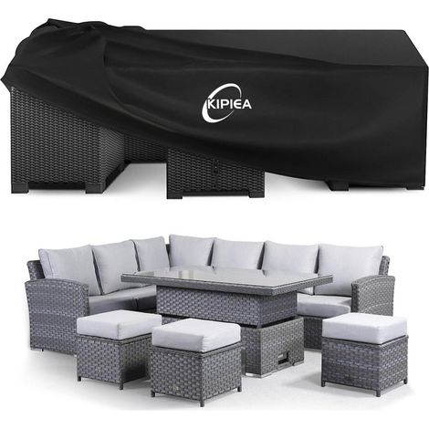 Housse de protection pour mobilier de jardin 420D Oxford, imperméable et anti-UV, 350x262x90cm (1/5)