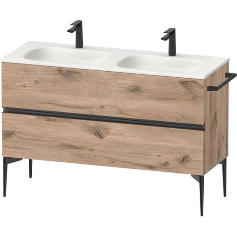 Duravit Sivida Meuble sous-lavabo, 2 tiroirs, poignée noire