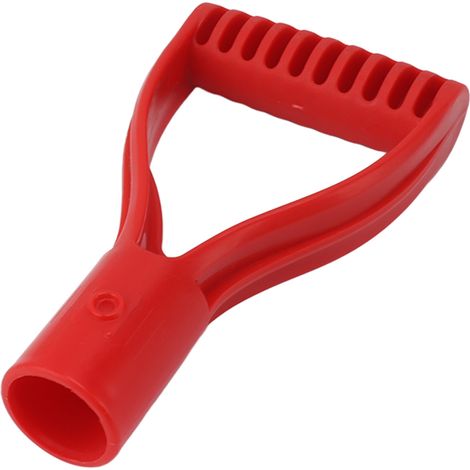 Poignée de bêche en plastique, diamètre intérieur 32 mm, poignée en D, poignée de rechange pour pelle à neige, râteau, etc., rouge (1/5)