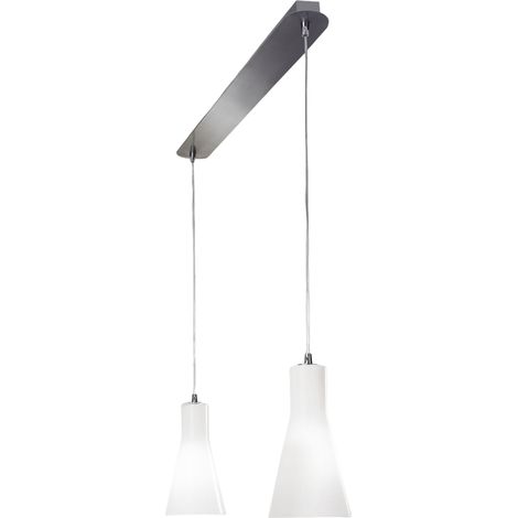 Suspension Diana En Métal Et Verre Soufflé, Finition Chromée, Douille E27 2 X 60 W, Ip20, Design Élégant Et Moderne, Code 2753-46-138 (1/3)