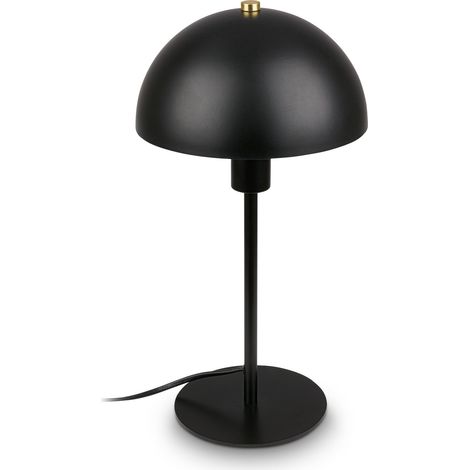 Lampe de chevet avec interrupteur à câble, douille E14, lampe de table, bureau, lecture pour lit, 18 x 35 cm, noir (1/5)