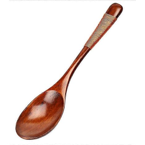 Cuillères en bois à long manche pour enfants, cuillères à riz et à soupe marron Kinkingu200b