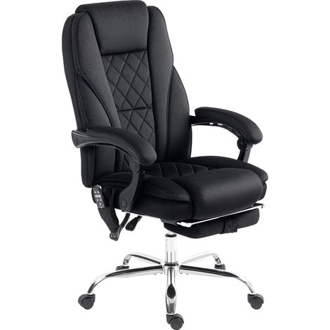 Massage Office Chair, Heated Reclining Computer Chair with Adjustable Height Footrest, Black (1/5)
