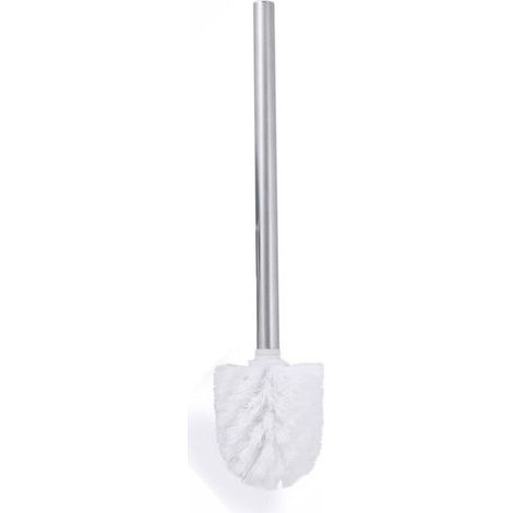 Chrome toilet brush with long, non-slip metal handle and durable plastic bristles, deep cleaning, non-stick effect, long-lasting, 35 cm, white (1/5)