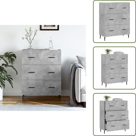 Sideboard Betongrau 69,5x34x90 cm Holzwerkstoff - Schreibtisch - Wohnzimmermöbel - Sideboard - Grau Sideboard - Holzmöbel (1/5)
