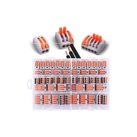 60 pièces Connecteurs électriques avec levier de commande,30pcs 2 entrées, 20pcs 3 entrées,10pcs 5 entrées Blanc (2/3/5) (1/4)