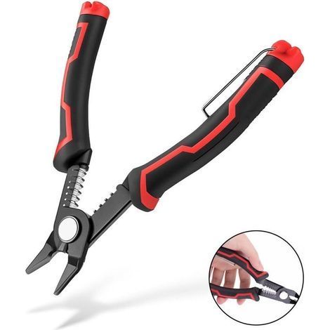 Pince Coupante, Pince à Dénuder Multifonction 3 en 1 et Pince à Dénuder Pour électricien, Pince Coupe-Câbles 20-10 Awg Avec Poignée Ergonomique et Durable (1/4)