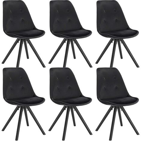 Woltu – Lot de 6 chaises de salle à manger – Siège en velours doux – Pieds en bois de hêtre – Ergonomiques et stables – Dimensions 83cm (1/4)
