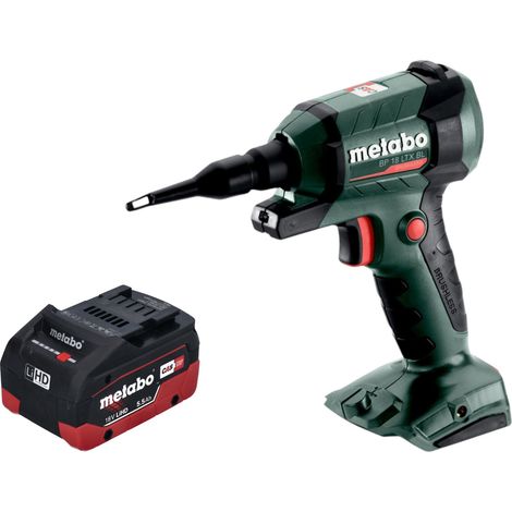Metabo – Souffleur à batterie 18V avec 1 batterie LiHD 5,5Ah – Moteur Brushless – Vitesse d'air 122 m/s – Poids 0,8 kg