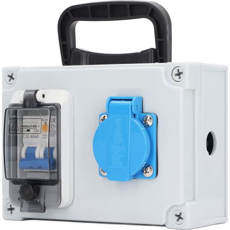 Disjoncteur 1P+N RCBO/RCD, unité de distribution électrique 230 V CA 40 A avec prise européenne 250 V 16 A pour usage domestique (1/5)