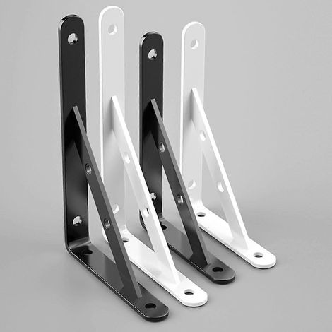 Supports d'étagère métalliques 250 x 150 mm blancs (1/5)