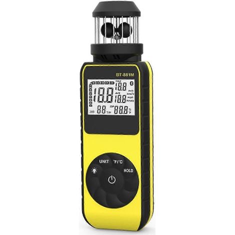Anémomètre numérique BT-881M - Portable, rotation à 360°, utilisé pour mesurer la vitesse du vent et la température. (1/5)