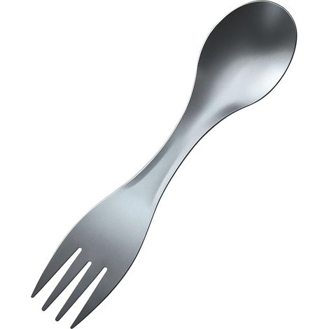 Goffel/Spork 2 en 1 en Titane - Cuillère-Fourchette Ultralégère pour Randonnée, Camping & Pique-nique  Ustensile de Voyage en Titane