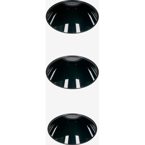 Pack de 3 downlights LED empotrables sin marcos trimless redondos Ø5,3 cm en aluminio Luisiana SKLUM (1/5)