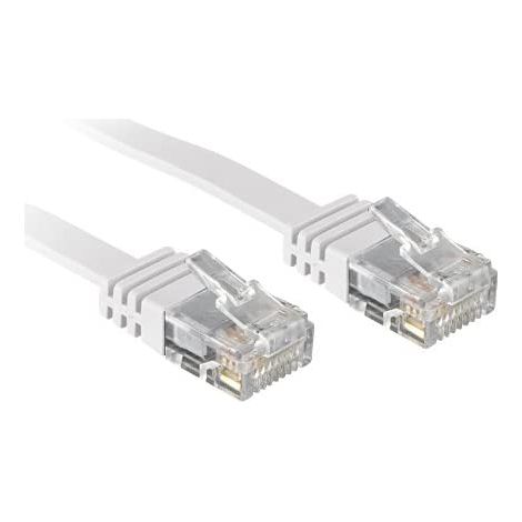 LINDY 47503 RJ45 Patchkabel CAT 6 U/UTP 3.00 m Weiß mit Rastnasenschutz 1 St.