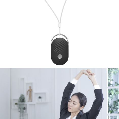 (Exclusivité Asie du Sud-Est) Purificateur d'air à ions négatifs à tour de cou pour voitures et maisons, élimine la fumée, la poussière et les odeurs, petit purificateur d'air portable (avec batterie (1/5)