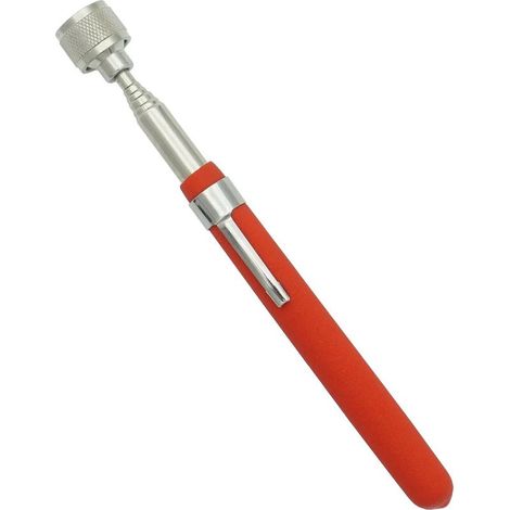 Outil Magnétique Télescopique, Barre Magnétique de 8 Lb, Aimant Extensible de 28" avec Clip de Poche Orange (1/4)