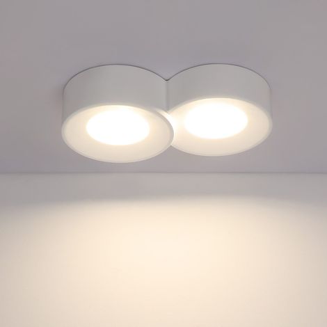 GBLY Deckenleuchte Aufputz Aufbauspot weiß: Aufbaustrahler rund Deckenlampe Flur Modern Deckenspots 2 flammig GX53 Max.10W Deckenstrahler Aufbauleuchte für Küche Esszimmer - Ohne Leuchtmittel