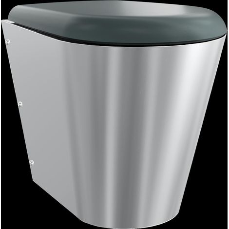 KWC T-WC, CAMPUS, Edelstahl, Wandhängend, 360x456x500 mm, S. Bodenlang, Sitz Grau (1/2)