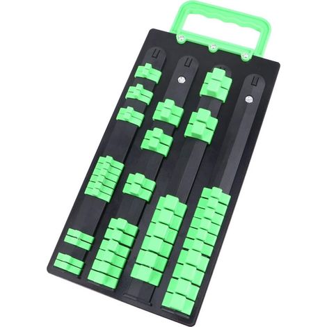 Support pour Clés à Douille, Rack de Rangement 48 Pièces, Abs Feuille Galvanisée, Vert, Simple Design, Léger et Portable, Conteneur de Stockage pour Atelier (1/5)