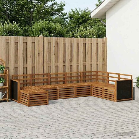 vidaXL Outdoor-Sofagarnitur 6 pcs Natur Massivholz Akazie (1/5)