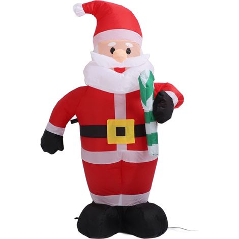 Décoration gonflable de Noël de 1,2 m représentant le Père Noël, idéale pour le jardin ou la terrasse (prise UE 220 V). (1/5)
