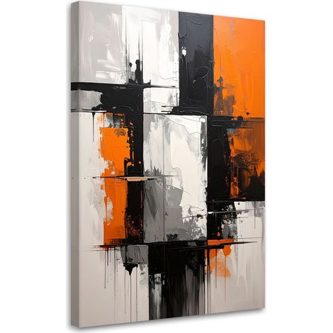 Tabelau sur Toile, Abstraction dans les tons d'orange,20x30 (1/4)