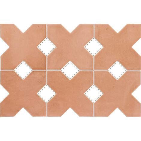 Eiffel Art Construction – Carrelage croix 12x12 cm en grès cérame – Finition mate R9-B – Couleur orange cuivré – Pour usage intérieur (1/5)