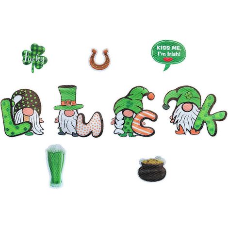 St. Patrick's Day Zwergengesichtslose Magnete für Puppen-Kühlschrankmagnete, reflektierende Magnete, Auto-Dekorationen, Kleeblatt-Magnetstab (1/5)