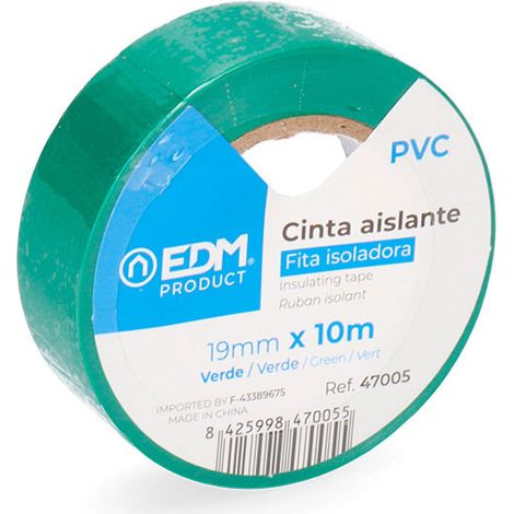 Nastro Isolante 10m x 19mm Verde EDM Qualità "Supra" (1/4)