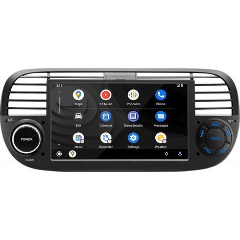 Autoradio Android pour Fiat 500 2007-2015, Écran Tactile GPS Bluetooth WiFi, Lecteur MP5 avec Caméra de Recul-Alovez-WCY