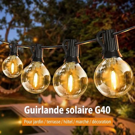 Guirlande lumineuse LED G40 10m 20 ampoules 24V prise UK blanc chaud 2700K IP65 10 m20 24v 25 × 17 × 12 cm 550 g – Livraison gratuite