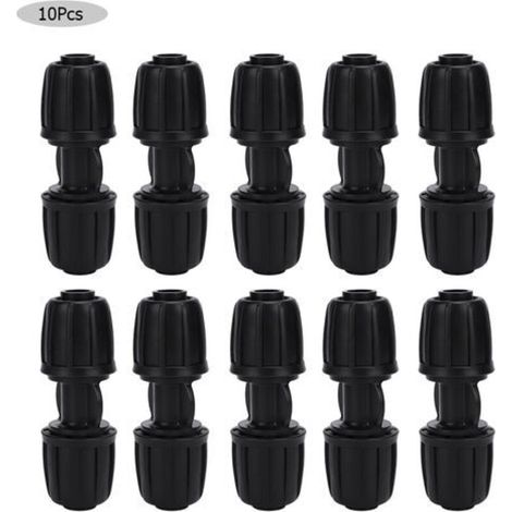 Pack of 10 Straight Water Connectors for Drip Irrigation – 16mm Diameter – Easy Tool-Free Installation – Durable POM (1/5)